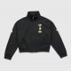 Adidas Originals Metallic Big Trefoil Cropped Track Jacket Black & Gold / Pre Owned